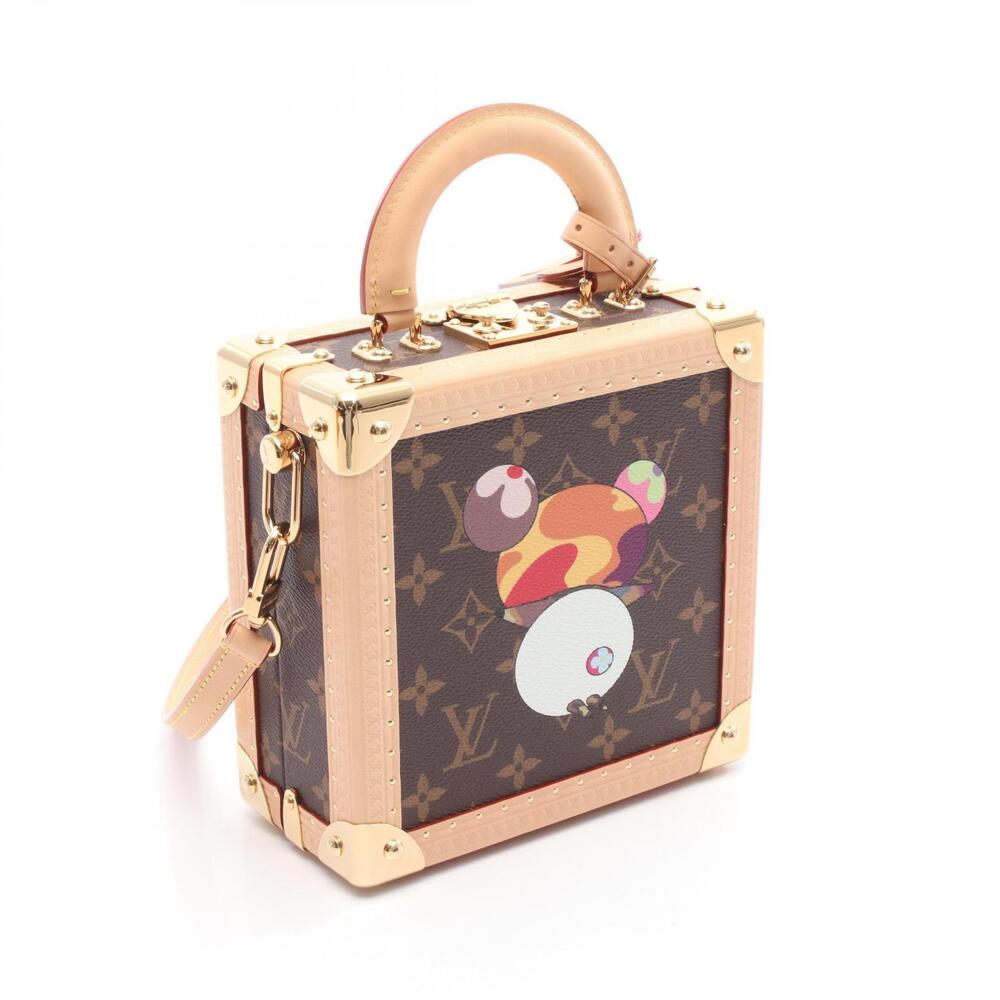 Louis Vuitton Leather Trunk Square Canvas Monogram Handbag Panda TM Brown